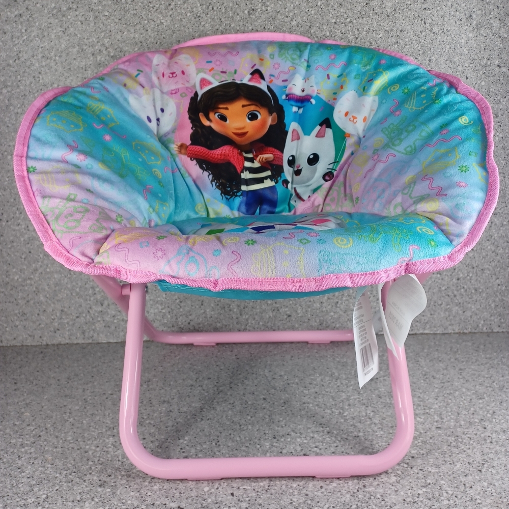 RARE Saucer Chair Foldable 19" Toddler Gabby's Dollhouse Comfy Seat Chair